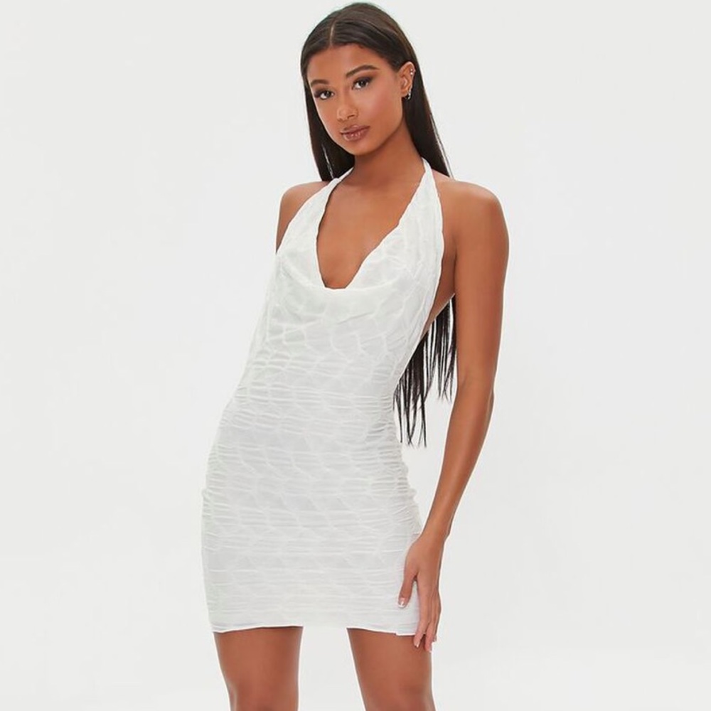 Plunging Halter Bodycon Mini Dress